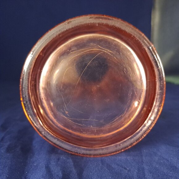 Vintage Pink Depression Glass Vase Etched Floral Design Fluted Rim - Picture 10 of 16